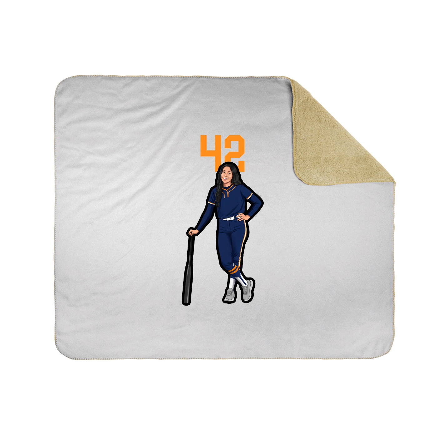 Throw Blanket — Number Top in White