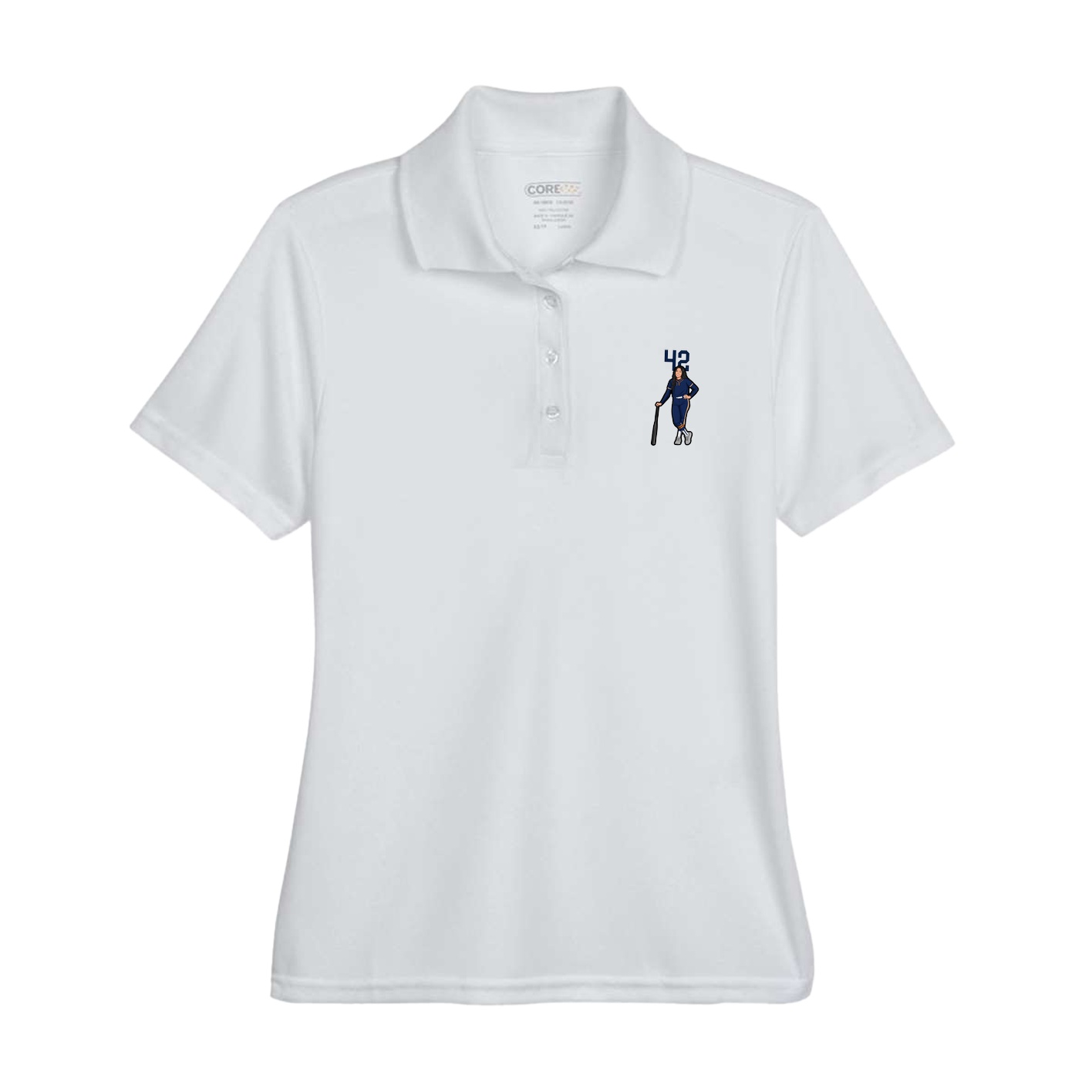 Womens Performance Polo — Number Top in Grey