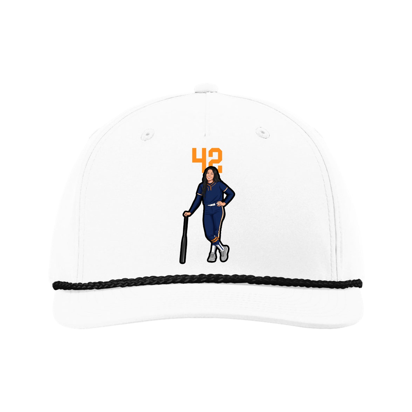 Five-Panel Classic Rope Cap — Number Top in White