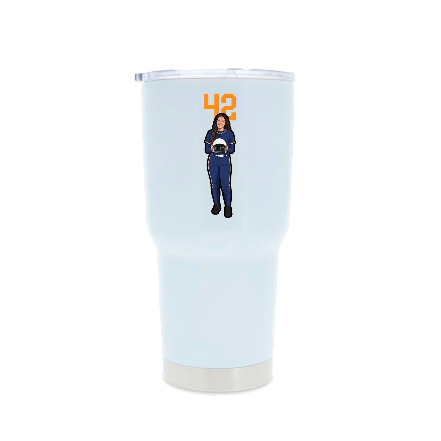 30oz Stainless Steel Tumbler — Number Top in White