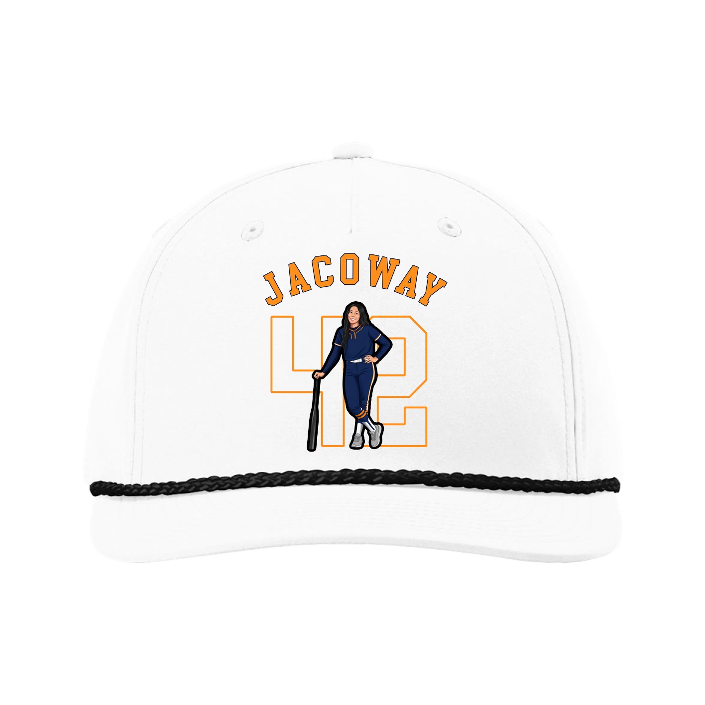 Five-Panel Classic Rope Cap — Shirsey Arch in White