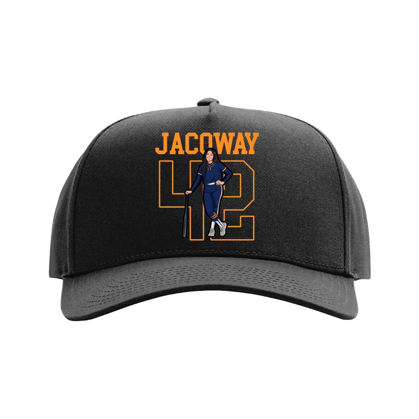 Full Fabric Five-Panel Champ Cap — Shirsey in Black