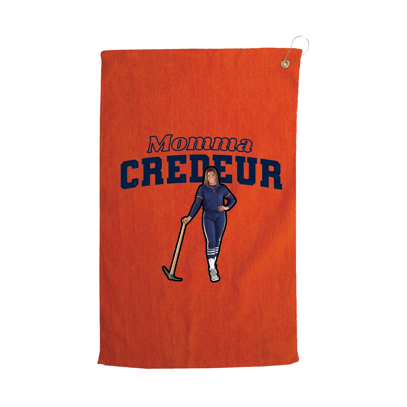 Golf Towel — Mothers Day Block in Orange