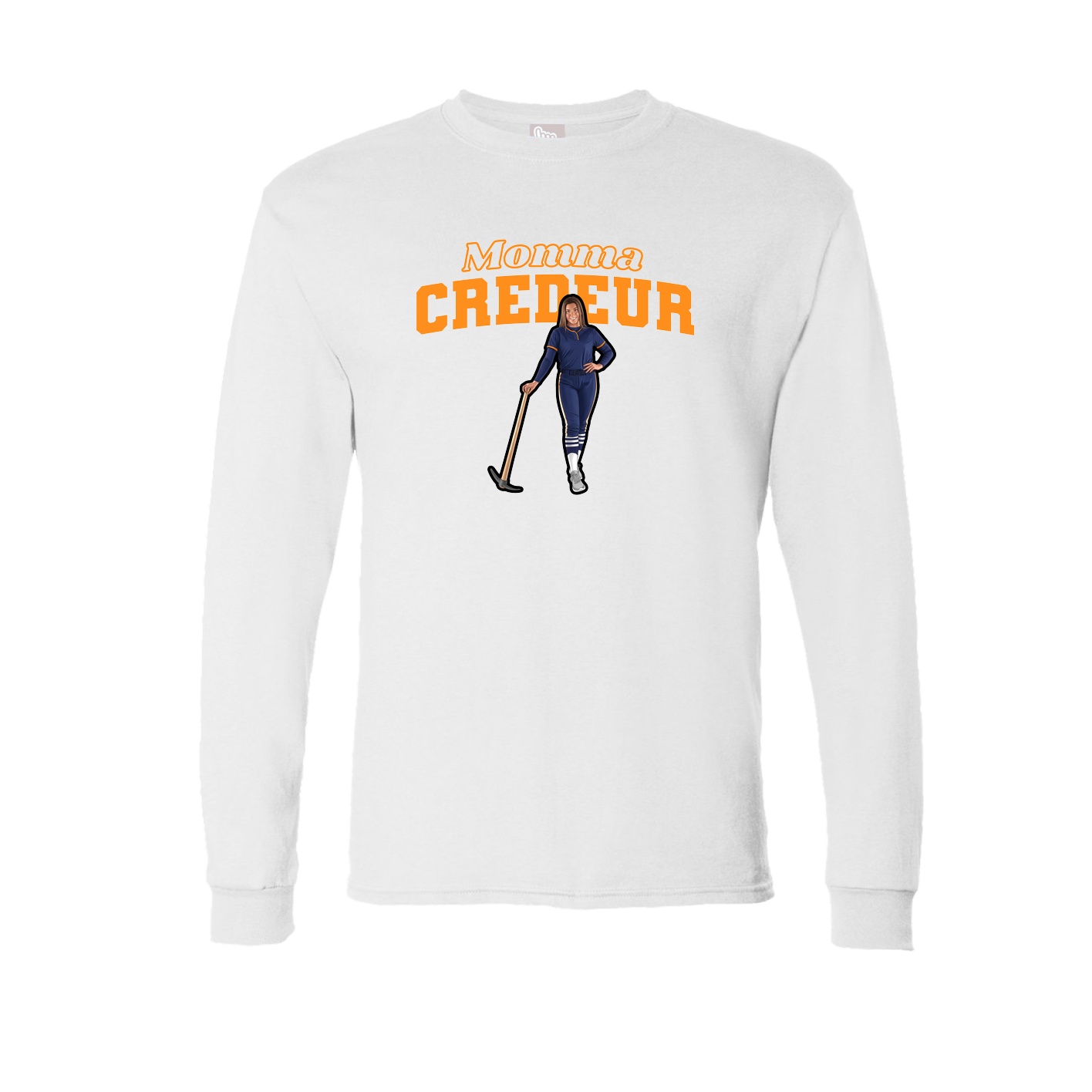Long Sleeve Tee — Mothers Day Block in White