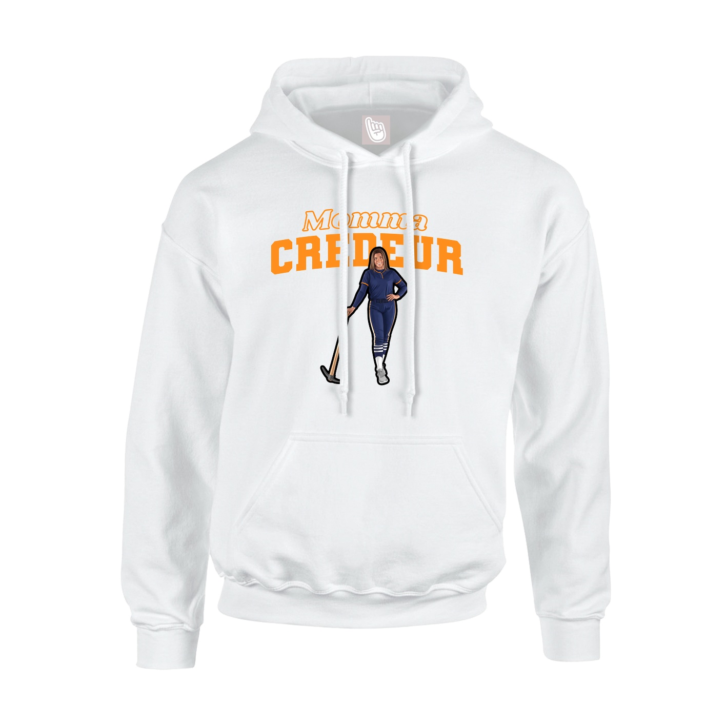 Youth Hoodie — Mothers Day Block in White