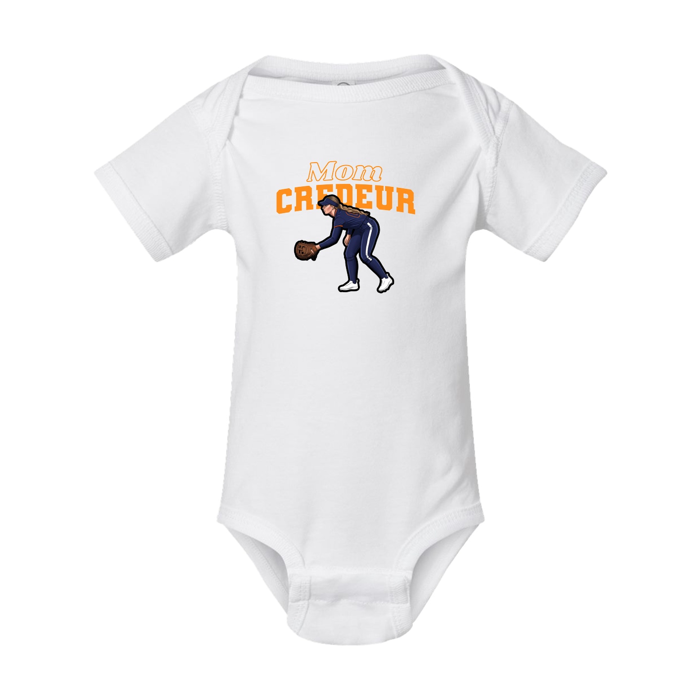 Baby Onesie — Mothers Day Block in White