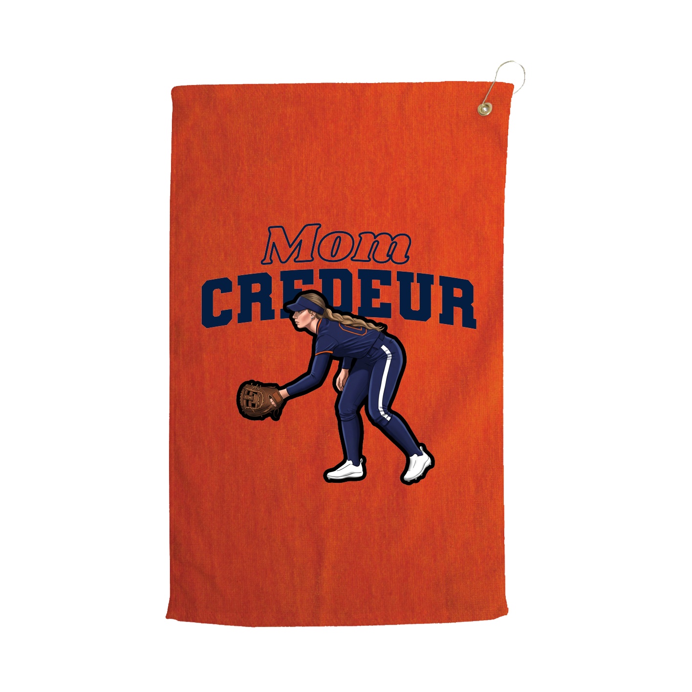 Golf Towel — Mothers Day Block in Orange