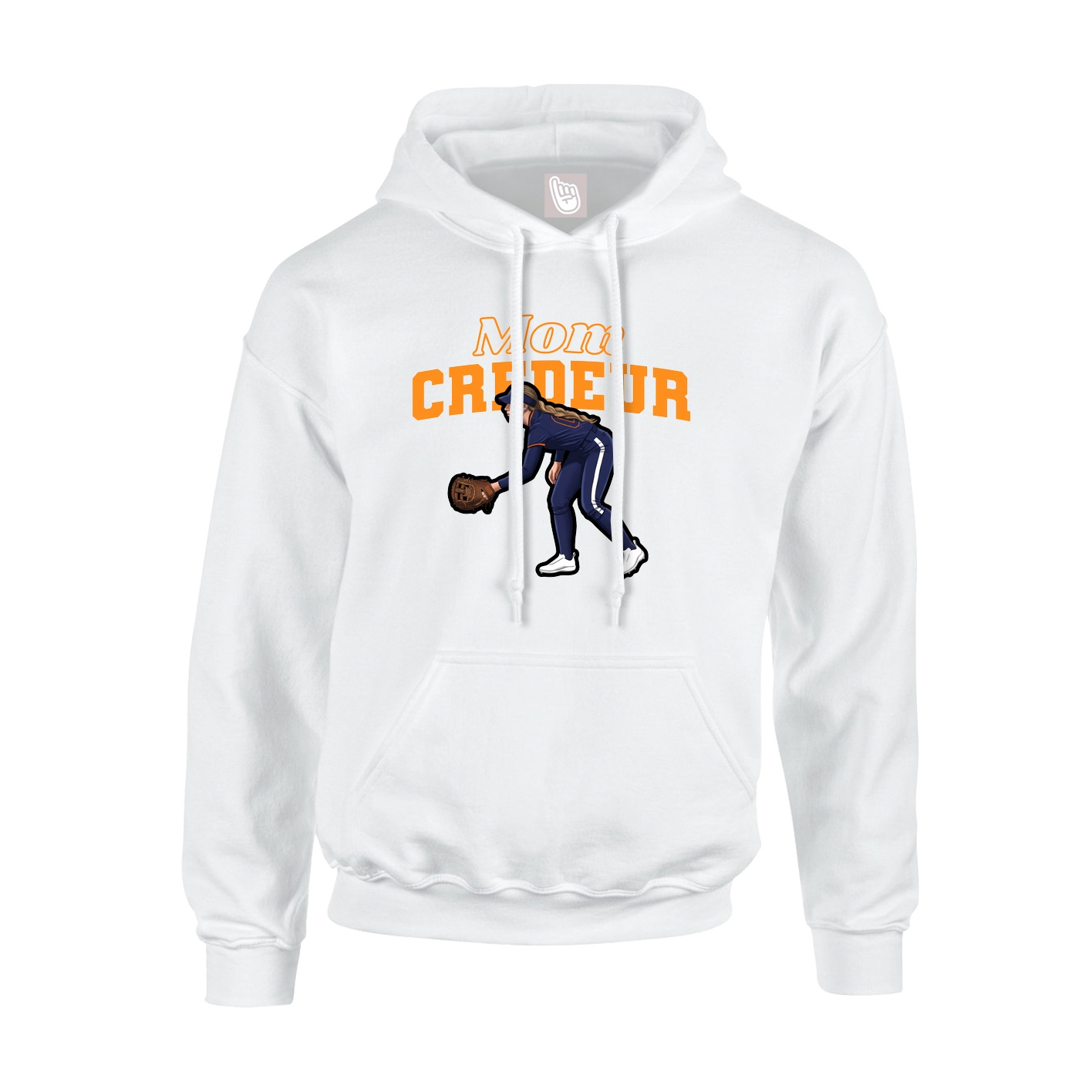 Youth Hoodie — Mothers Day Block in White