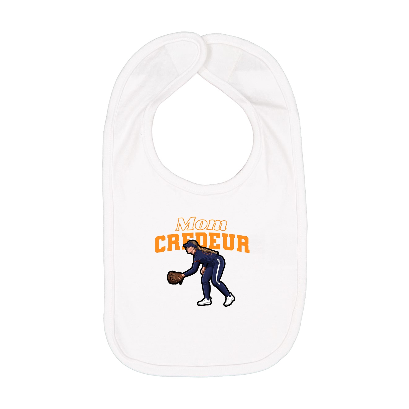 Infant Bib — Mothers Day Block in White