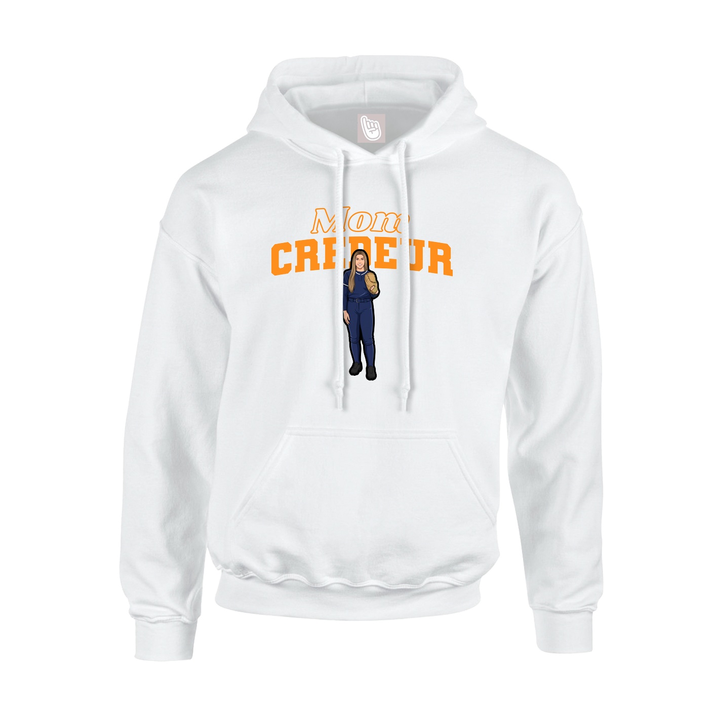 Youth Hoodie — Mothers Day Block in White