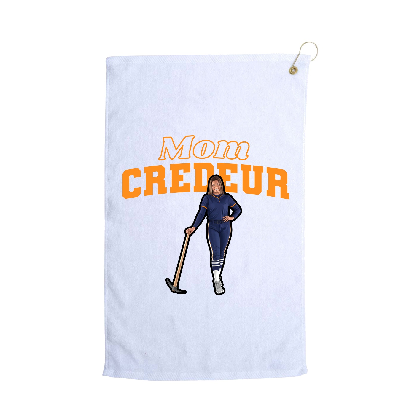 Golf Towel — Mothers Day Block in White