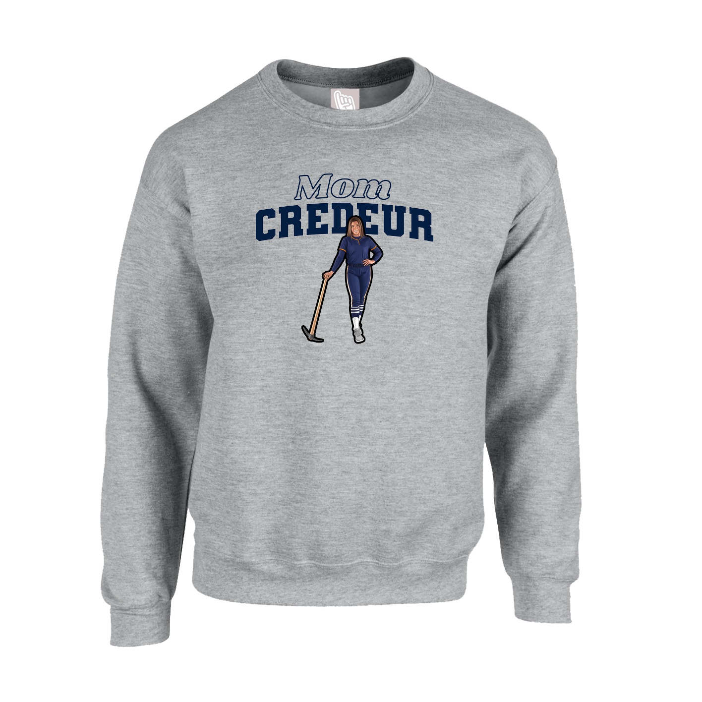 Fleece Crew — Mothers Day Block in Grey
