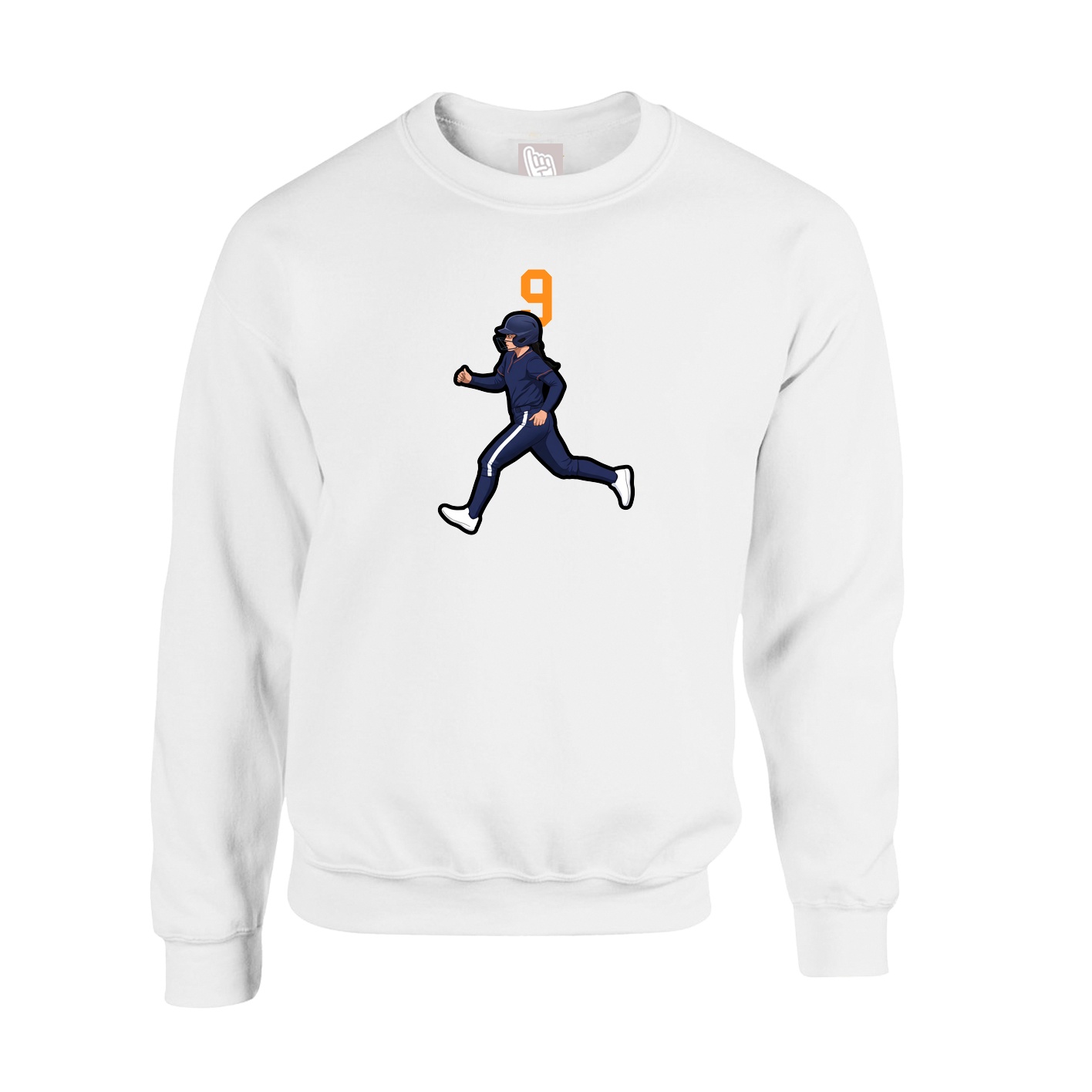 Fleece Crew — Number Top in White