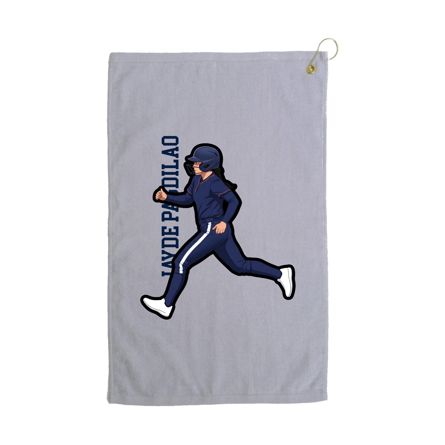 Golf Towel — Name Vertical in Grey