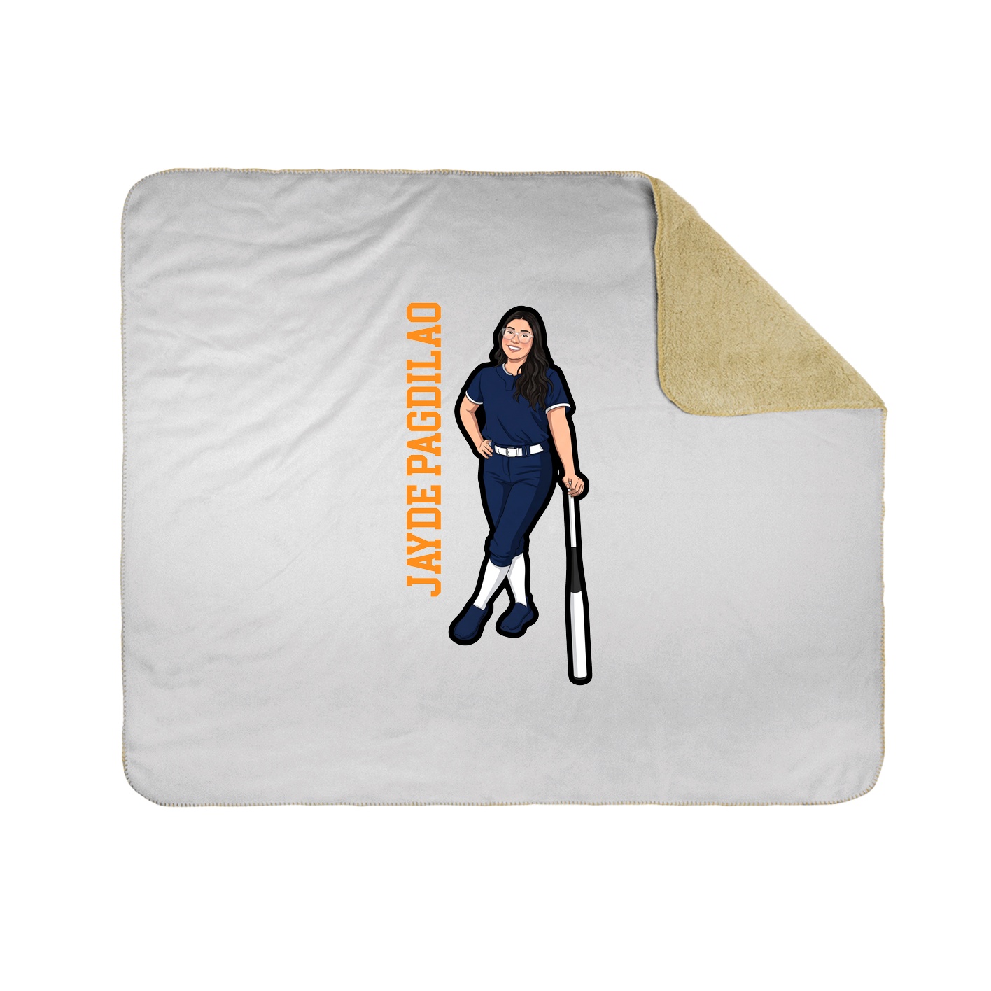 Throw Blanket — Name Vertical in White