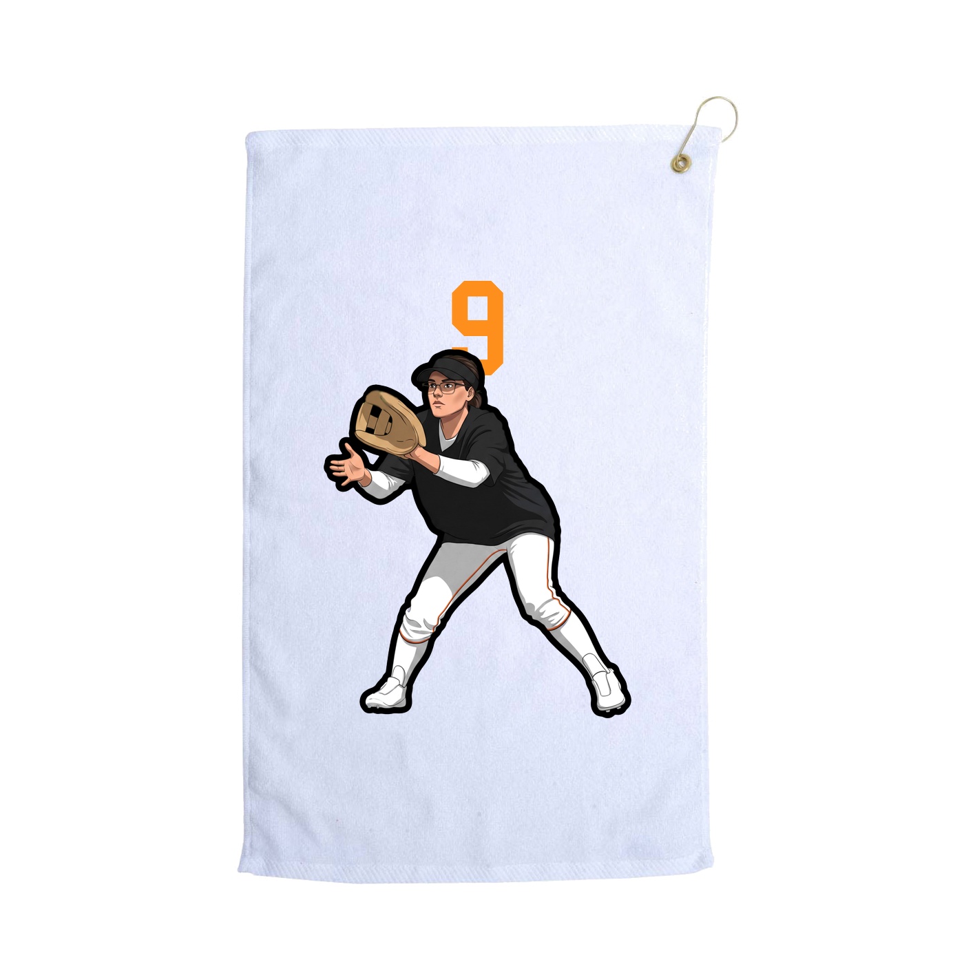 Golf Towel — Number Top in White