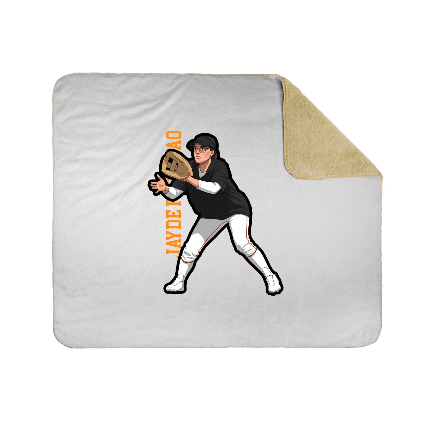 Throw Blanket — Name Vertical in White