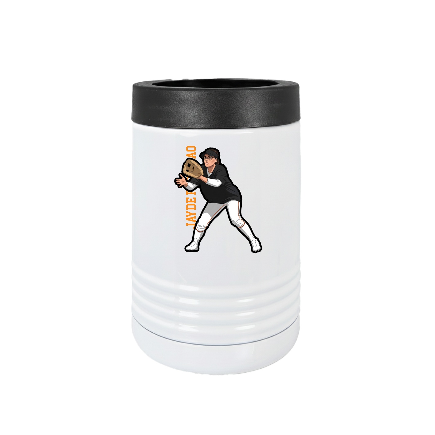 Beverage Holder — Name Vertical in White
