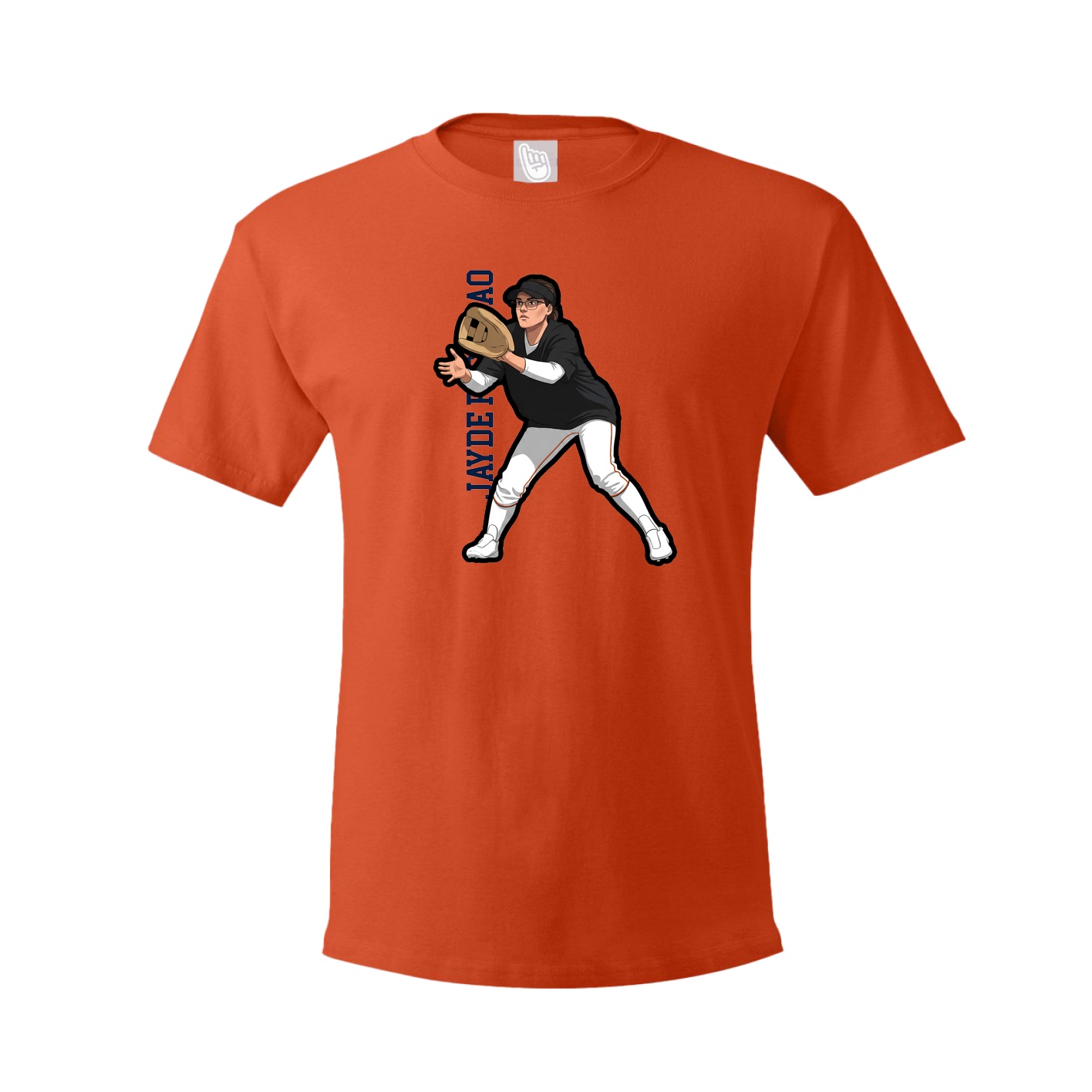 Tee — Name Vertical in Orange