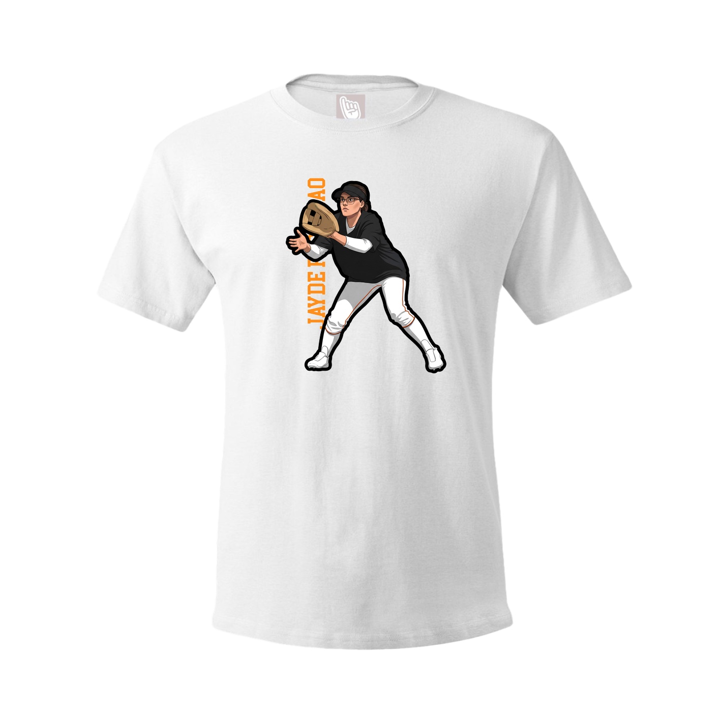 Youth Tee — Name Vertical in White