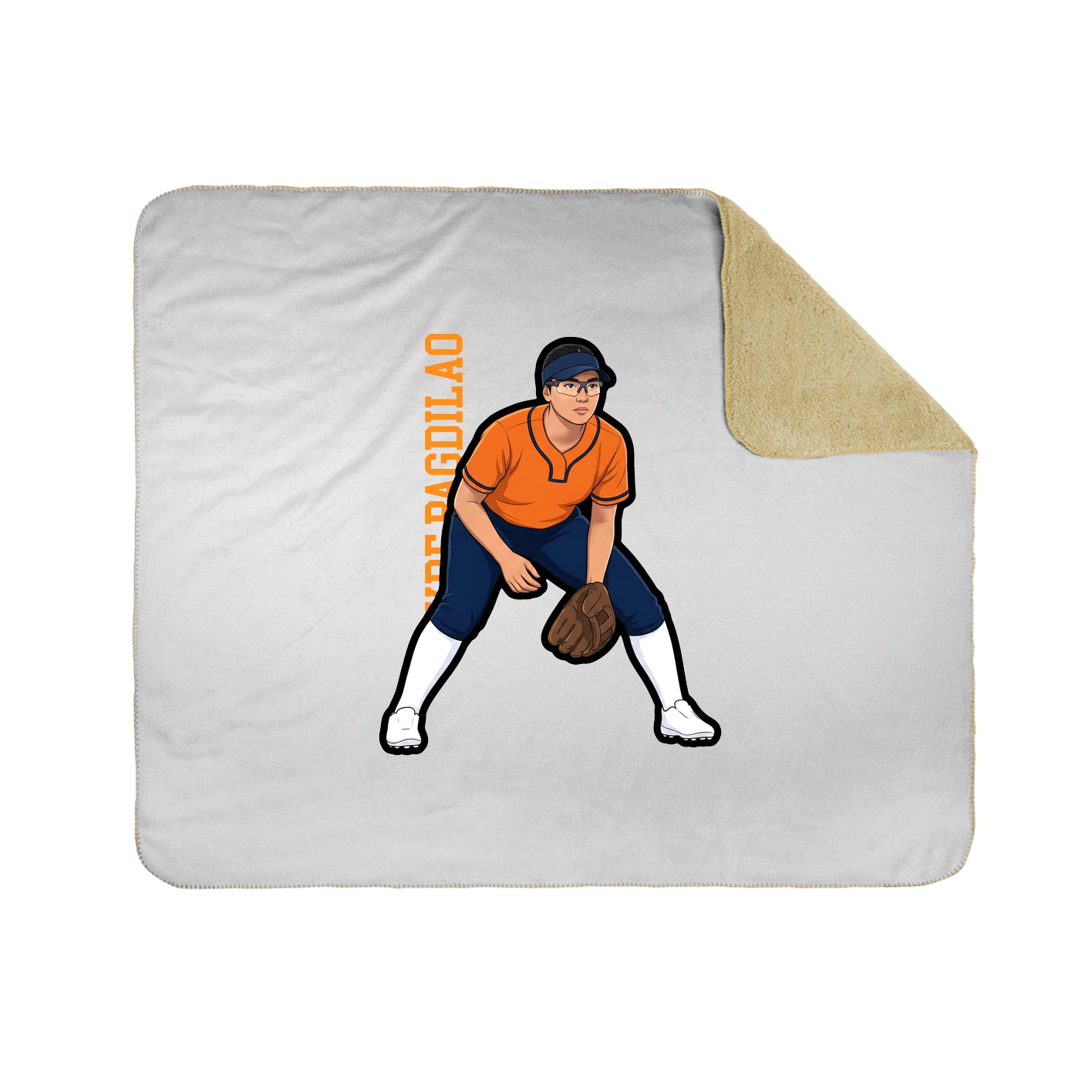 Throw Blanket — Name Vertical in White
