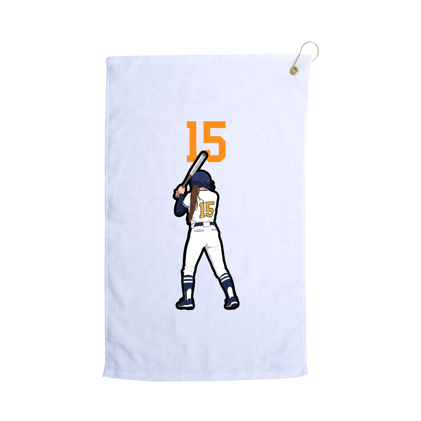 Golf Towel — Number Top in White