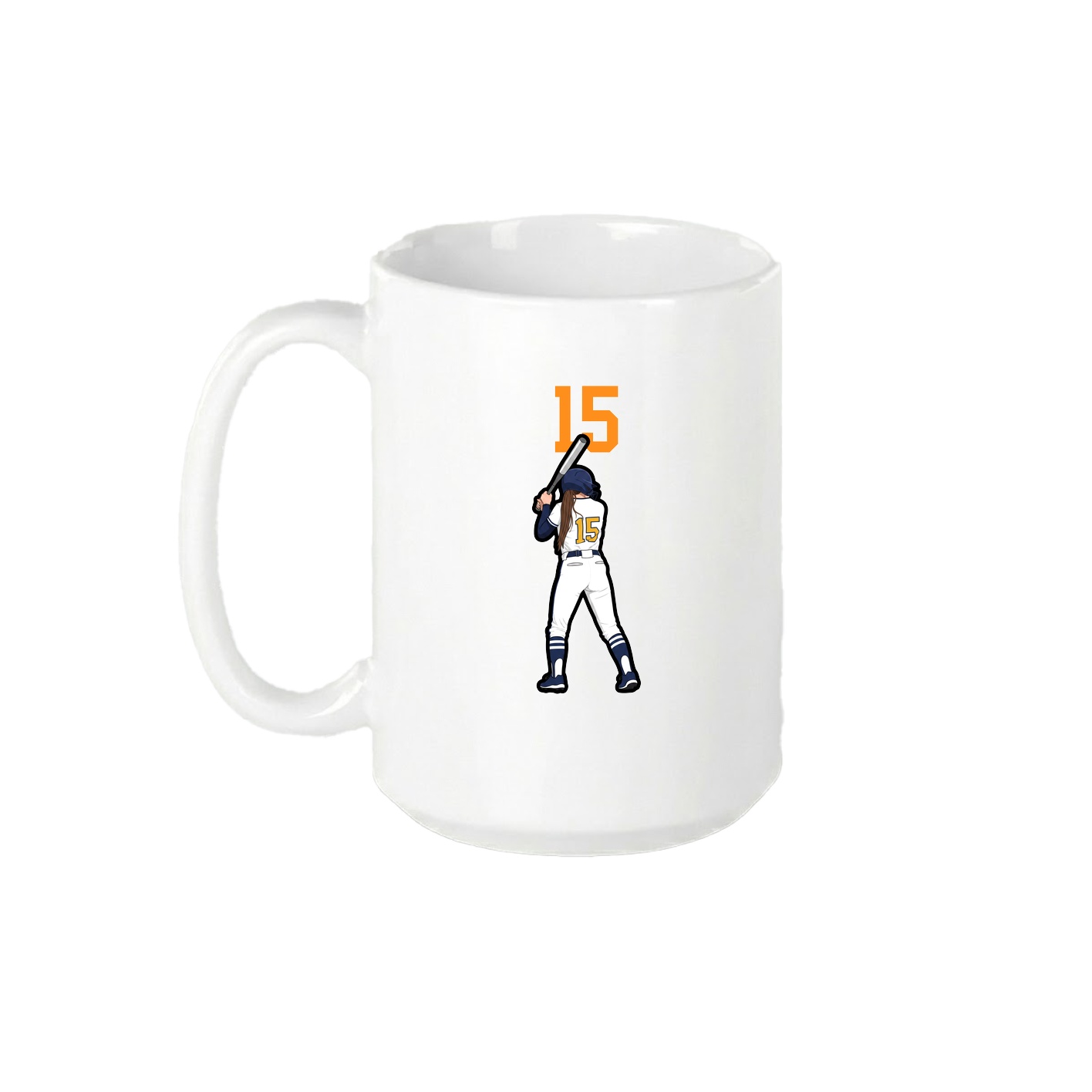 15oz Coffee Mug — Number Top in White