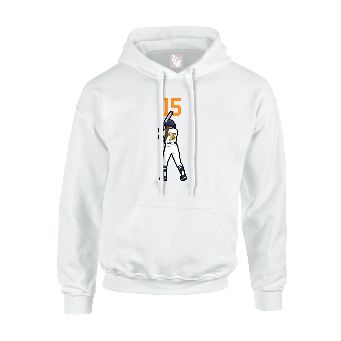 Youth Hoodie — Number Top in White