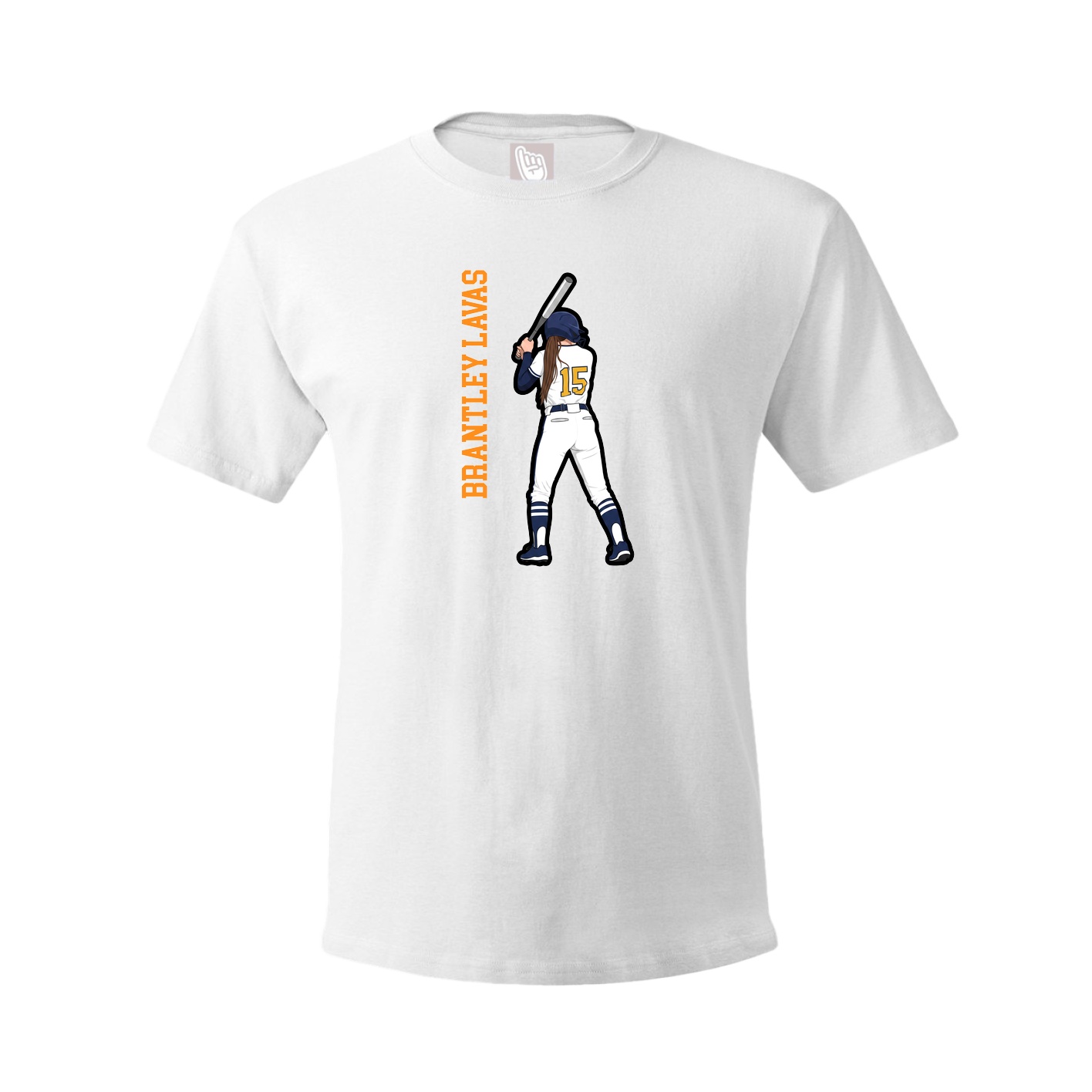Youth Tee — Name Vertical in White