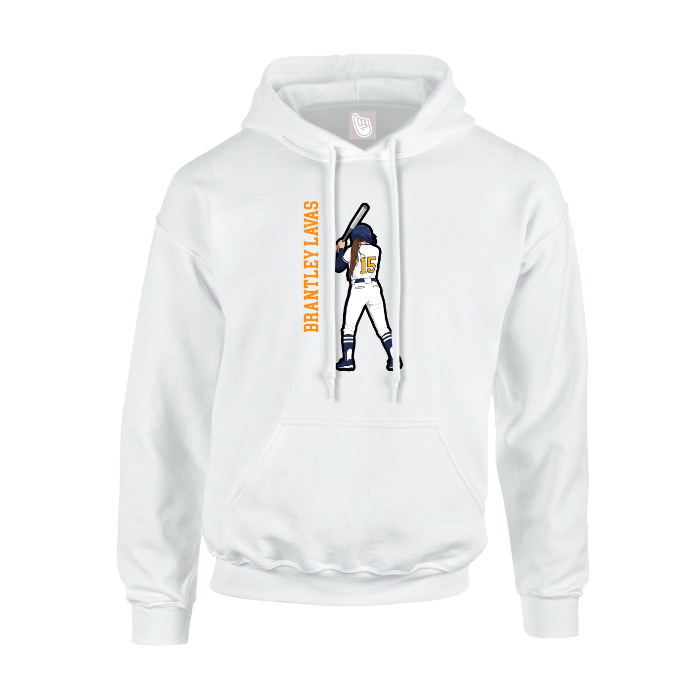 Hoodie — Name Vertical in White