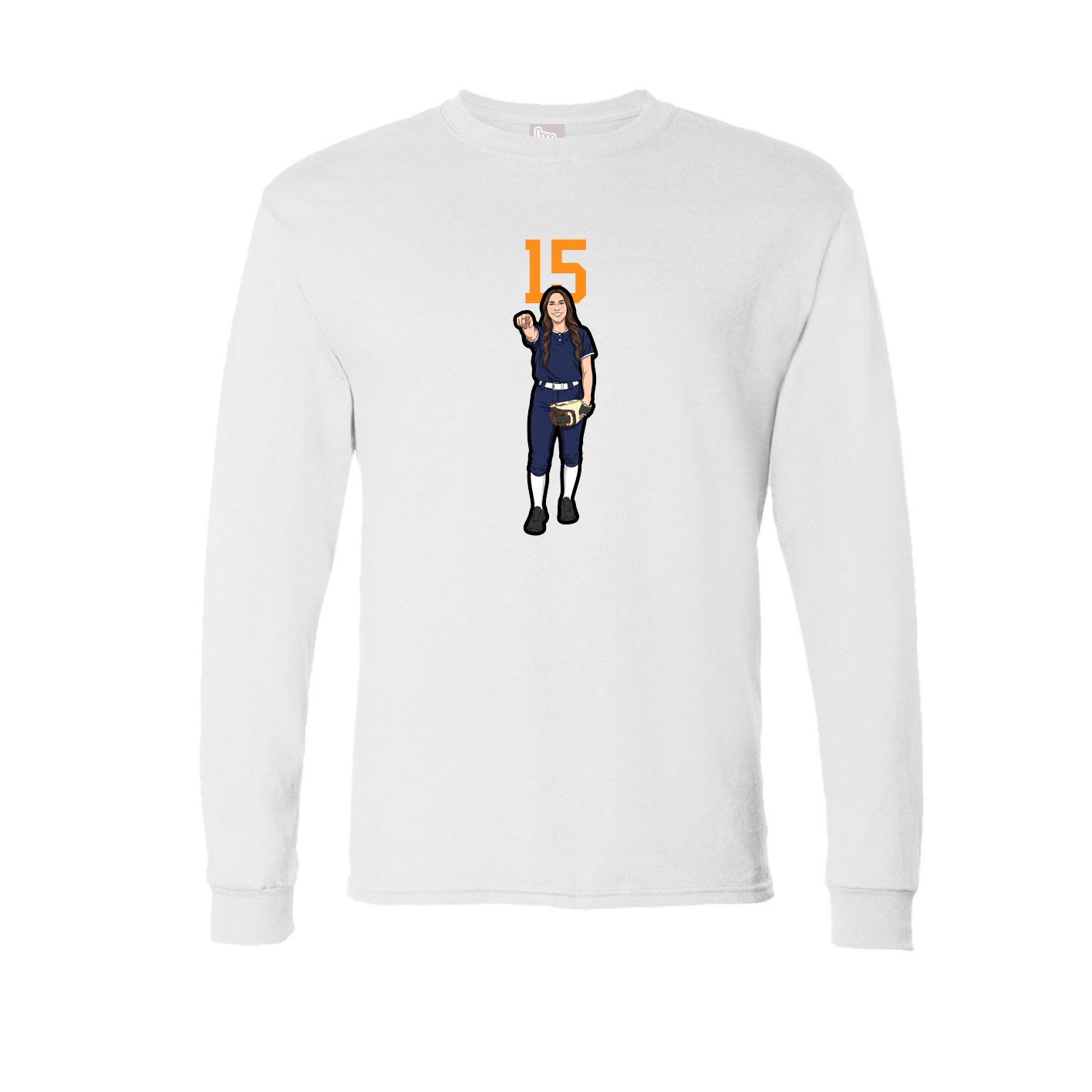 Long Sleeve Tee — Number Top in White