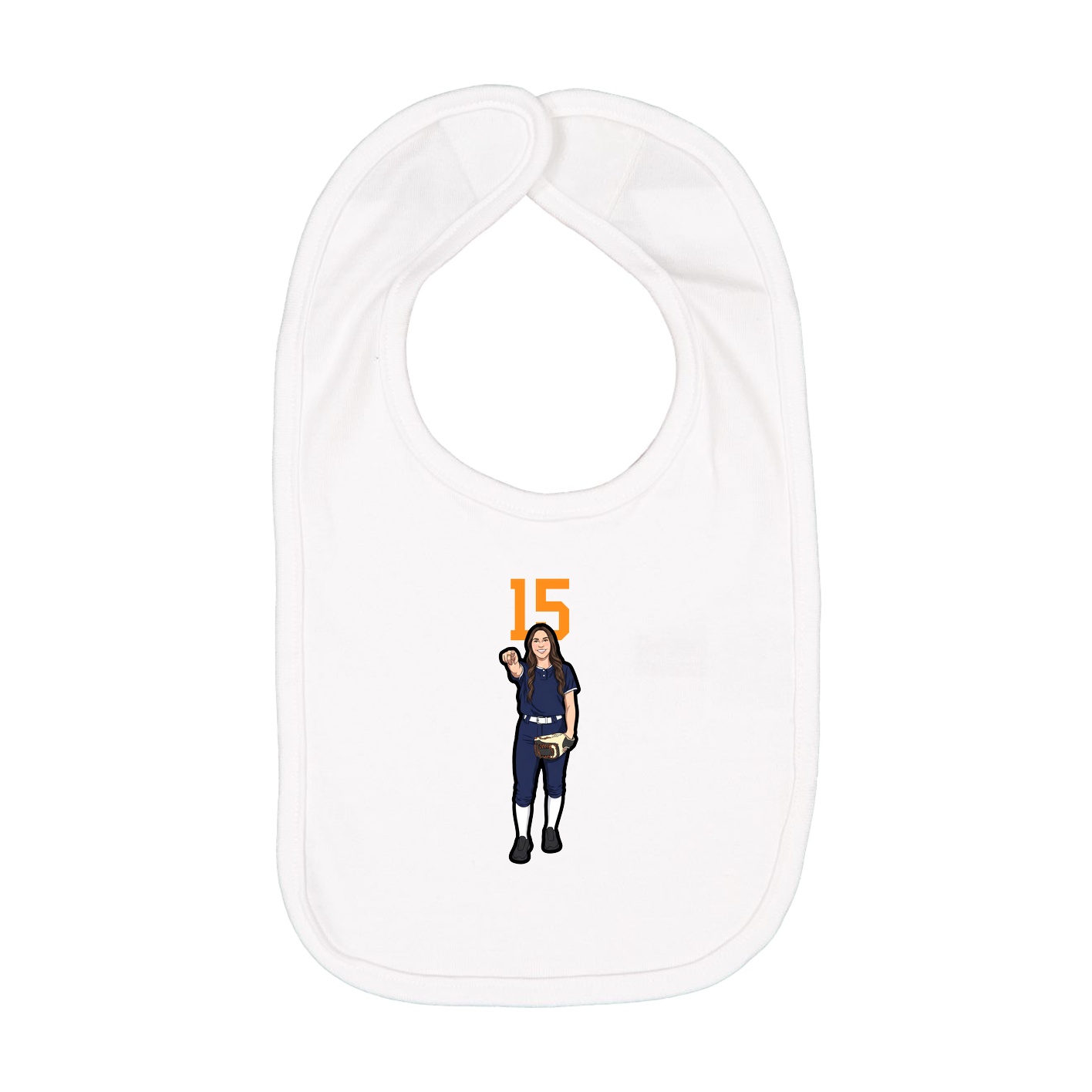 Infant Bib — Number Top in White