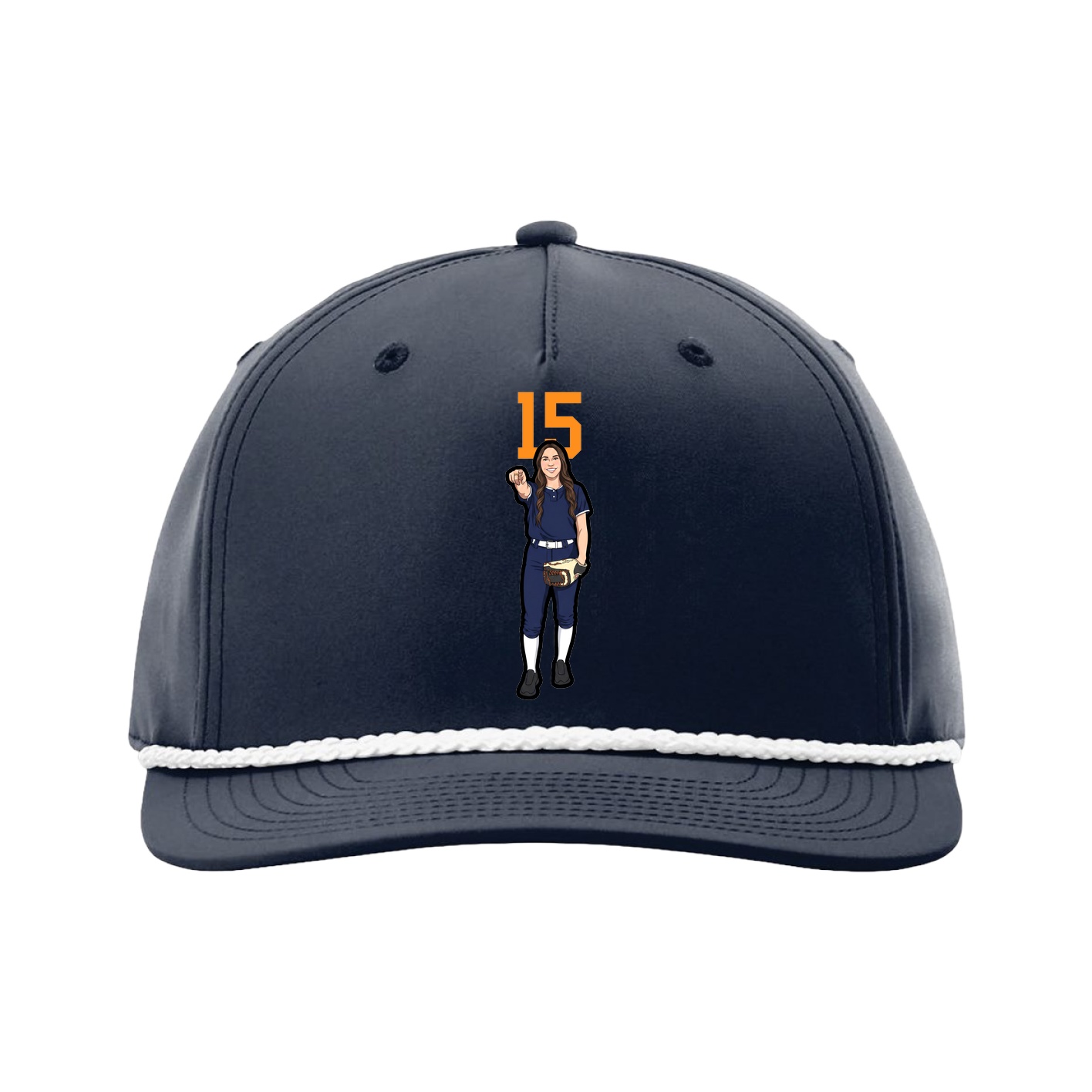 Five-Panel Classic Rope Cap — Number Top in Navy