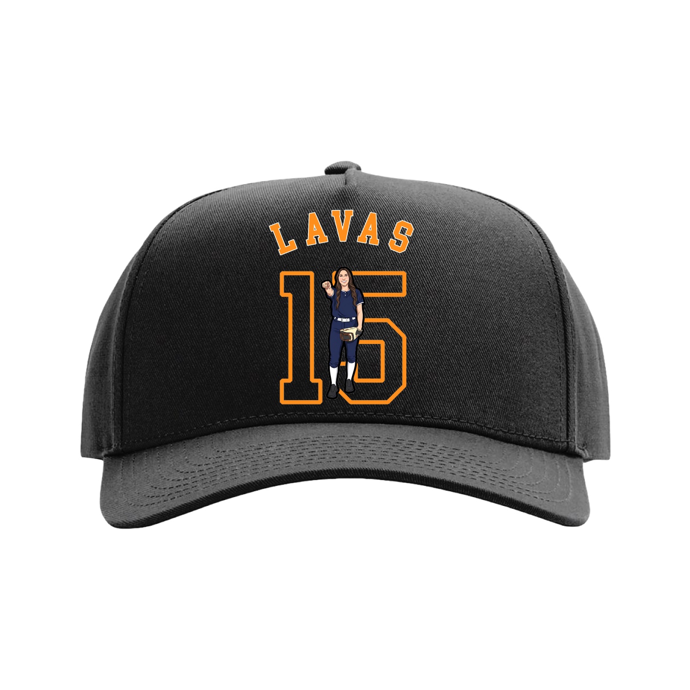 Full Fabric Five-Panel Champ Cap — Shirsey Arch in Black