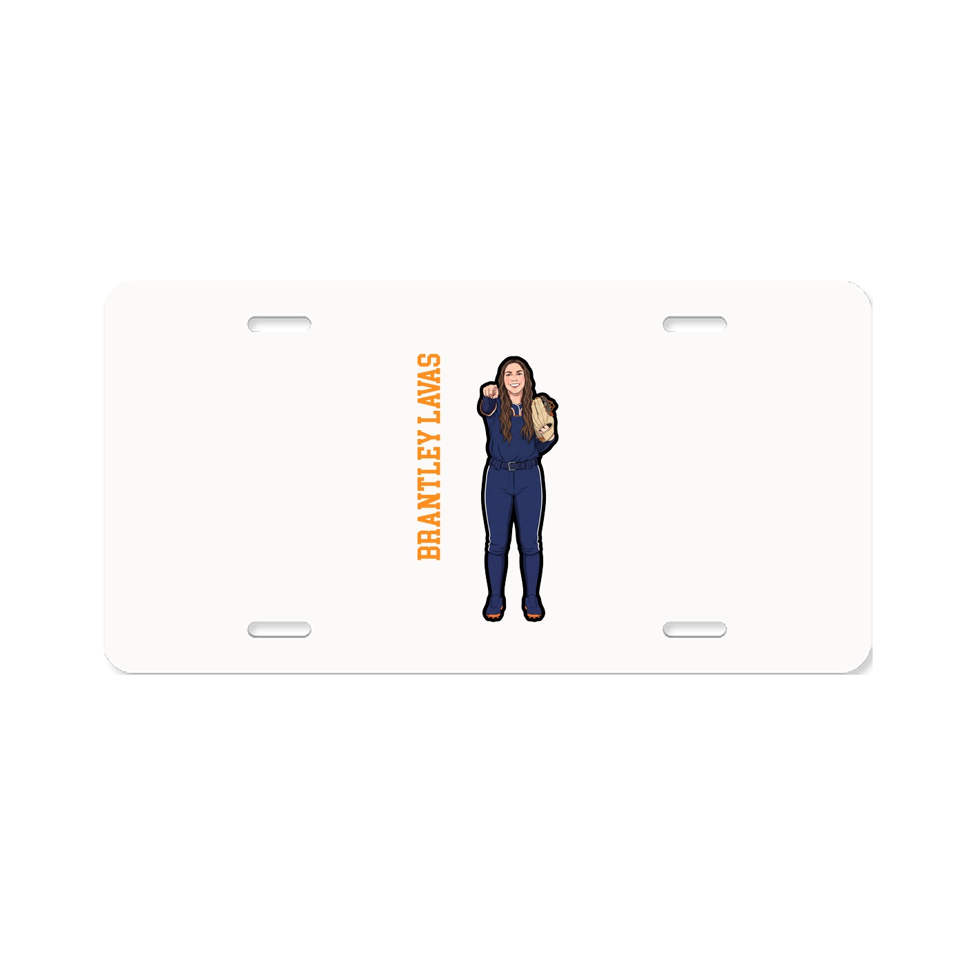 License Plate — Name Vertical in Classic