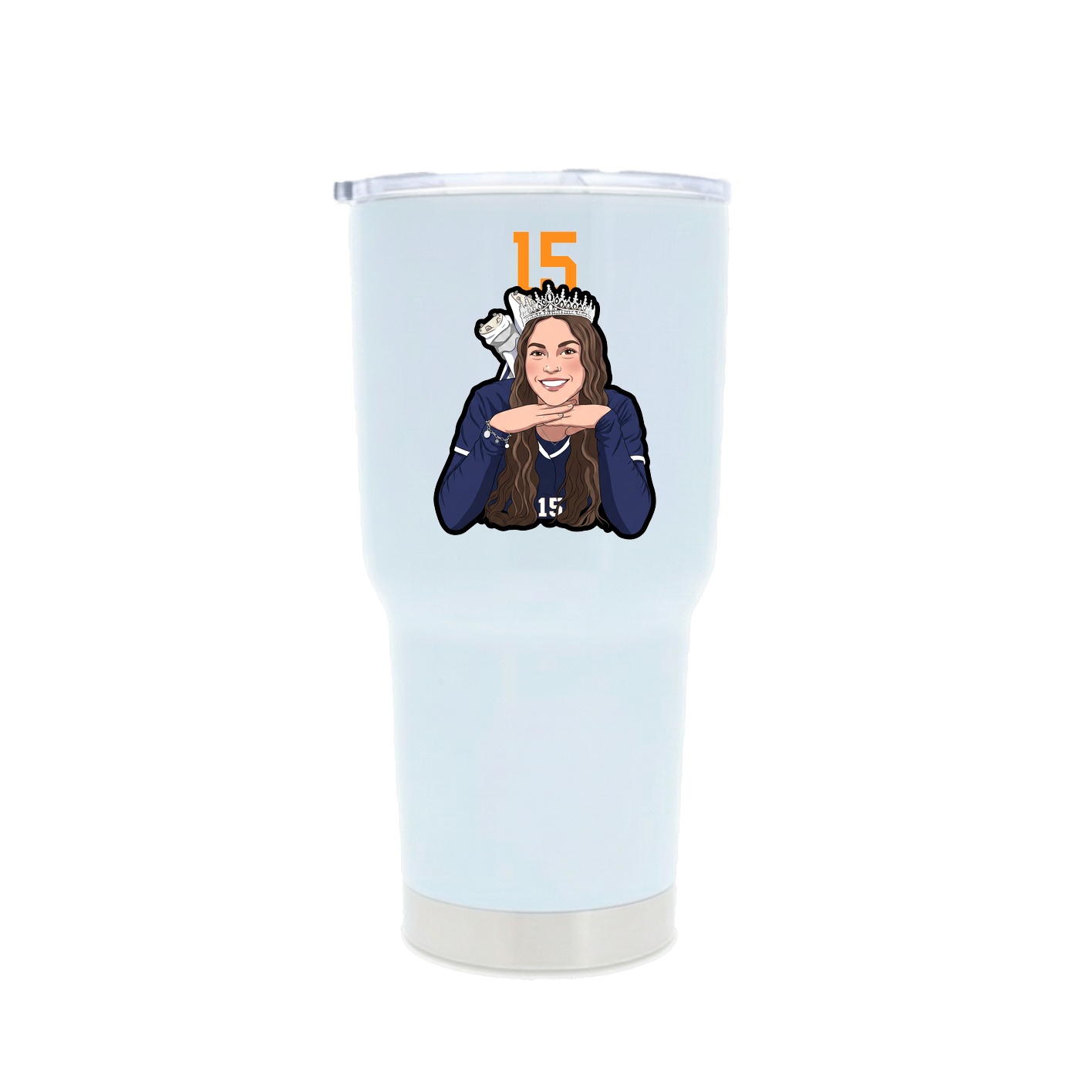 30oz Stainless Steel Tumbler — Number Top in White