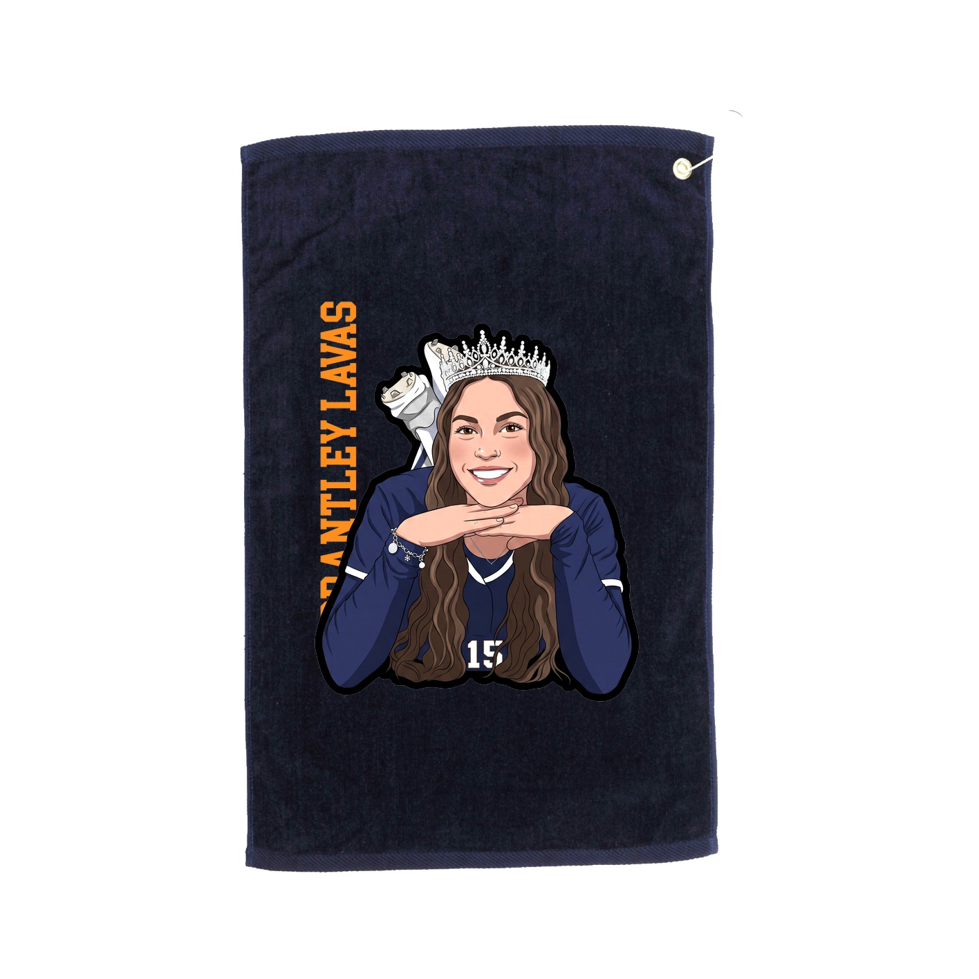 Golf Towel — Name Vertical in Navy