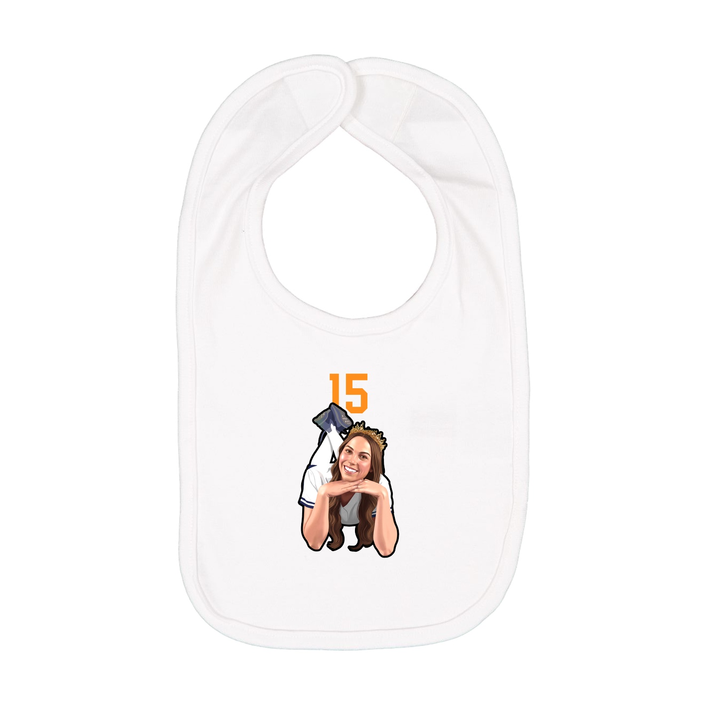 Infant Bib — Number Top in White