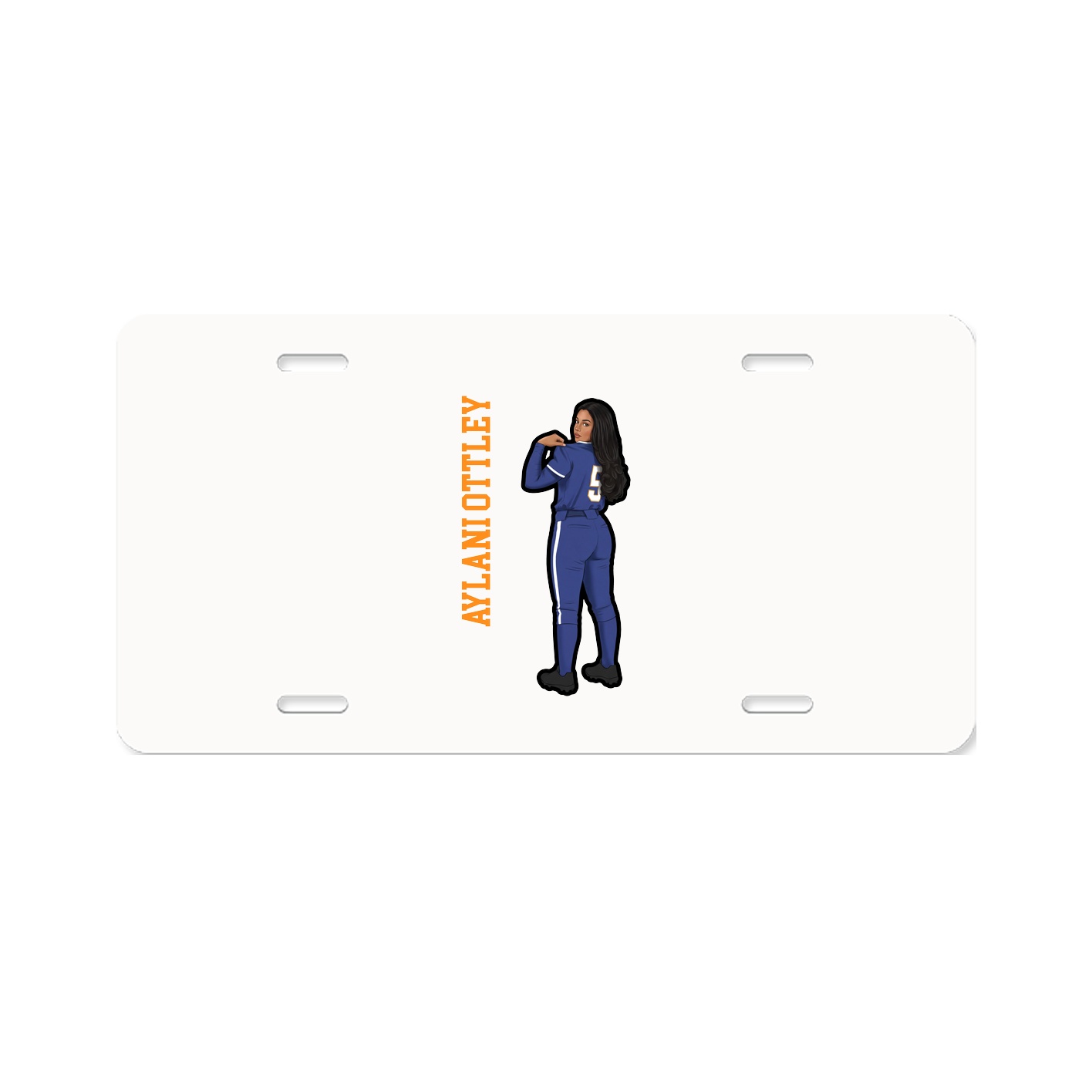 License Plate — Name Vertical in Classic