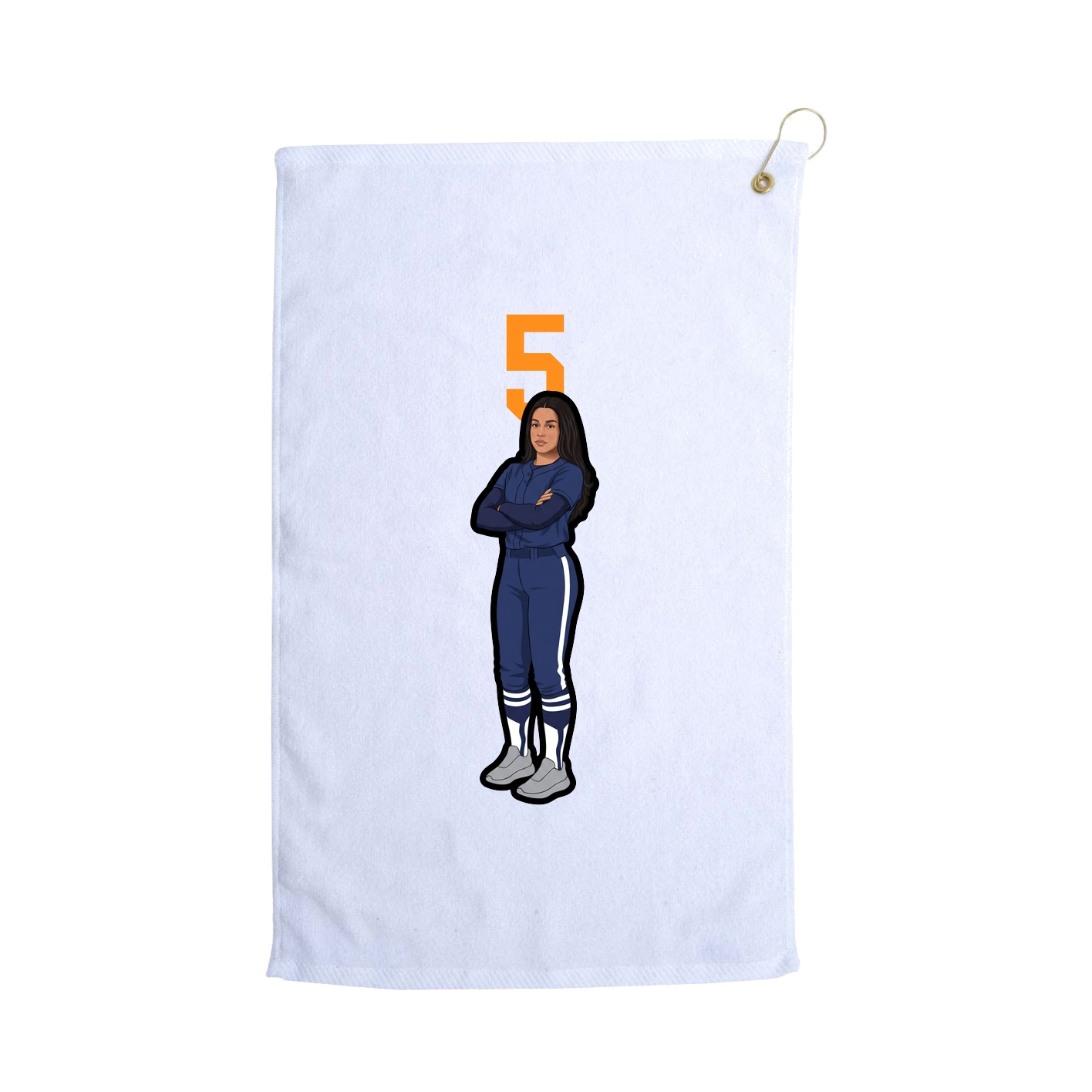 Golf Towel — Number Top in White
