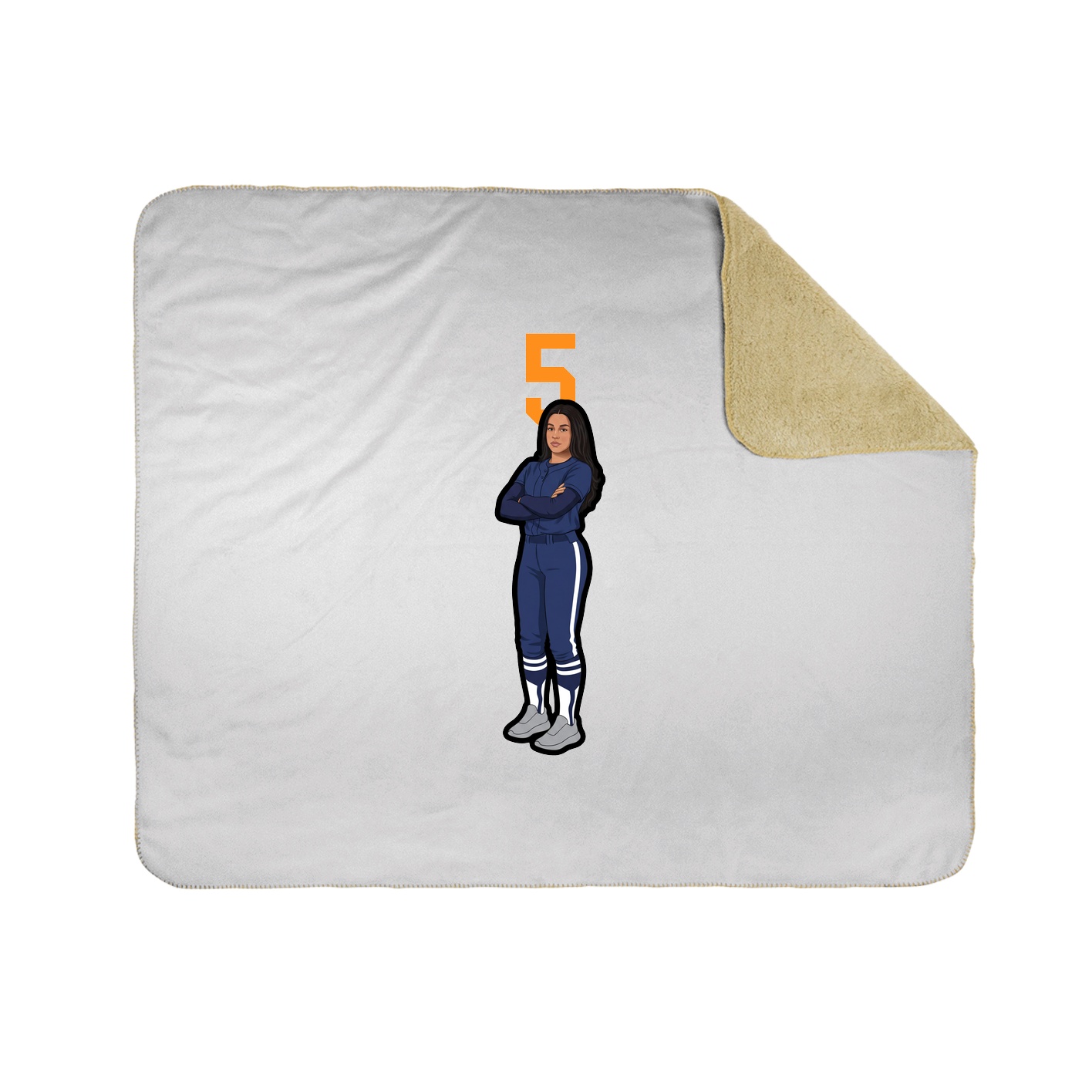 Throw Blanket — Number Top in White
