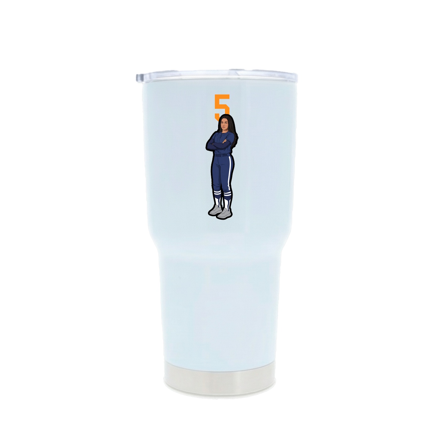 30oz Stainless Steel Tumbler — Number Top in White
