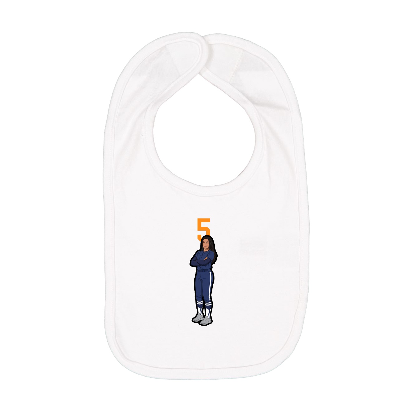 Infant Bib — Number Top in White