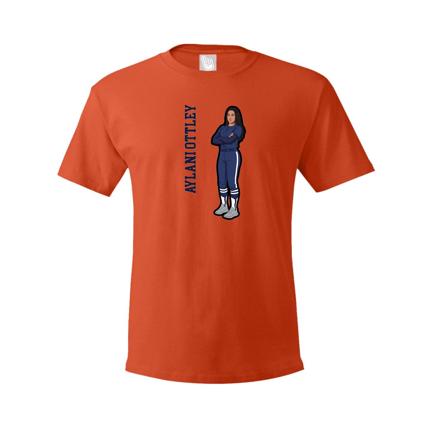 Youth Tee — Name Vertical in Orange