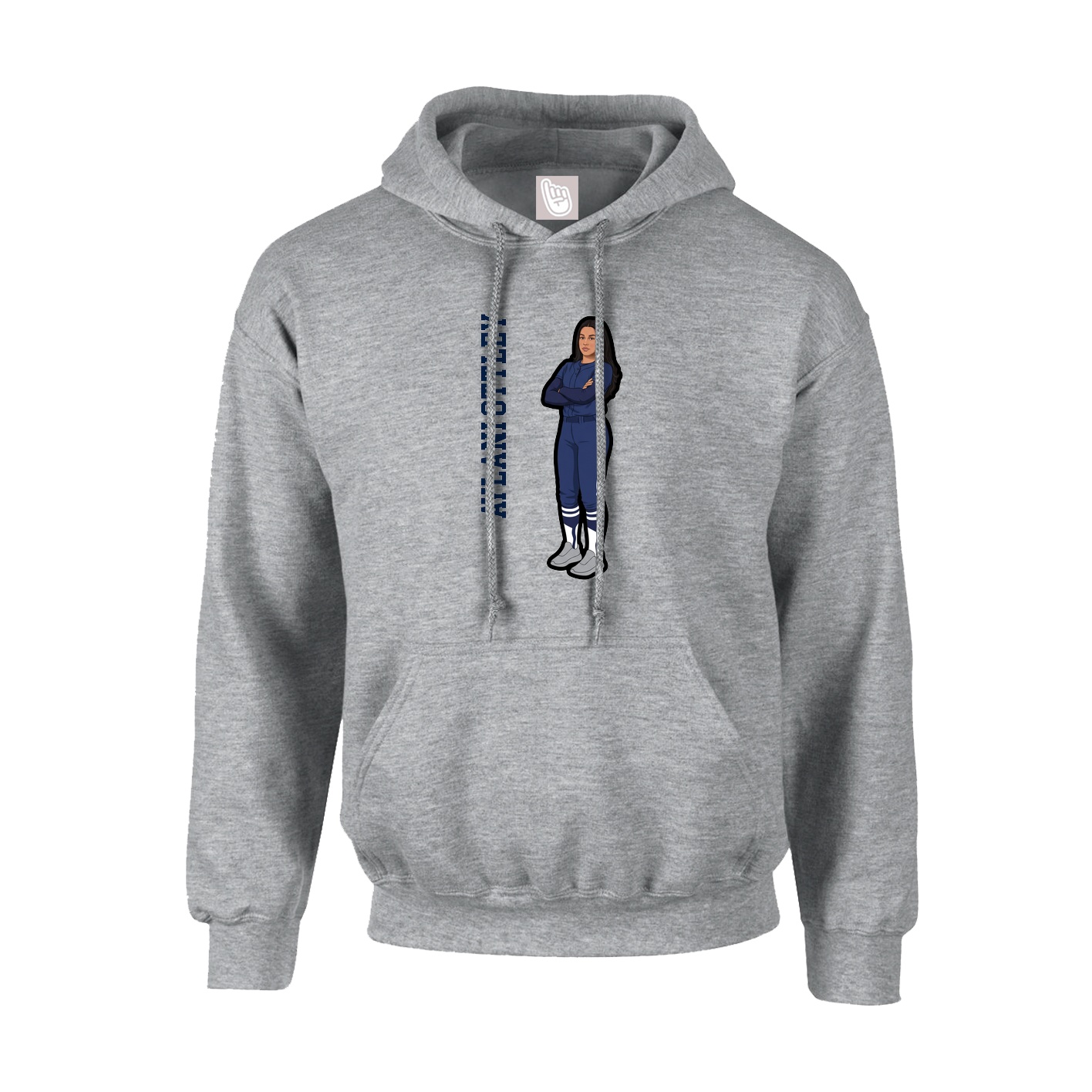 Hoodie — Name Vertical in Grey