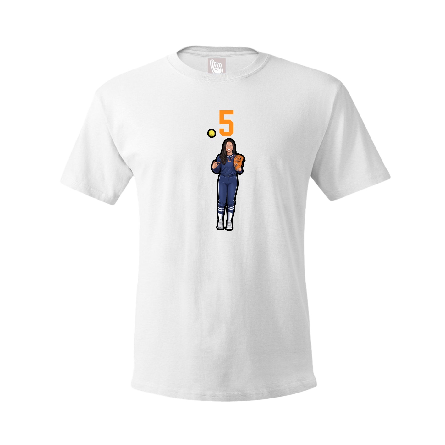 Youth Tee — Number Top in White