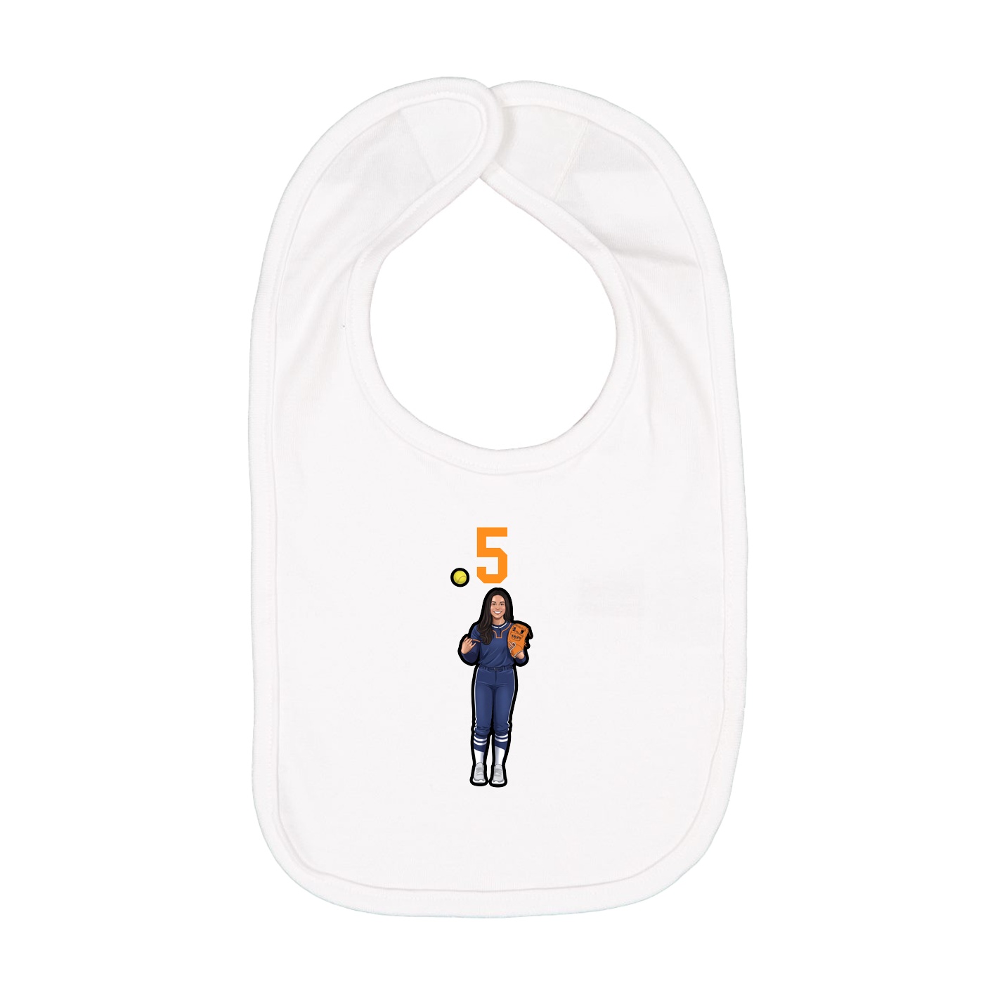 Infant Bib — Number Top in White