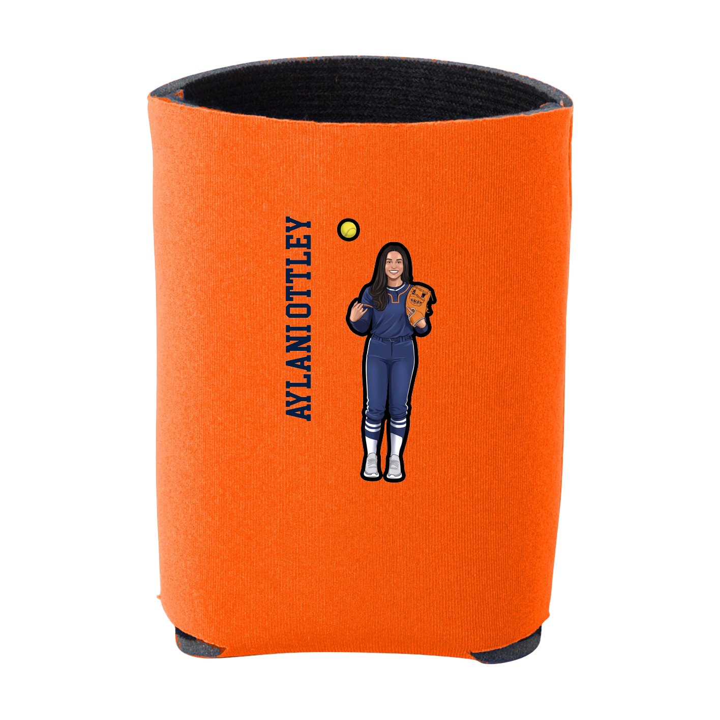 Can Holder — Name Vertical in Orange