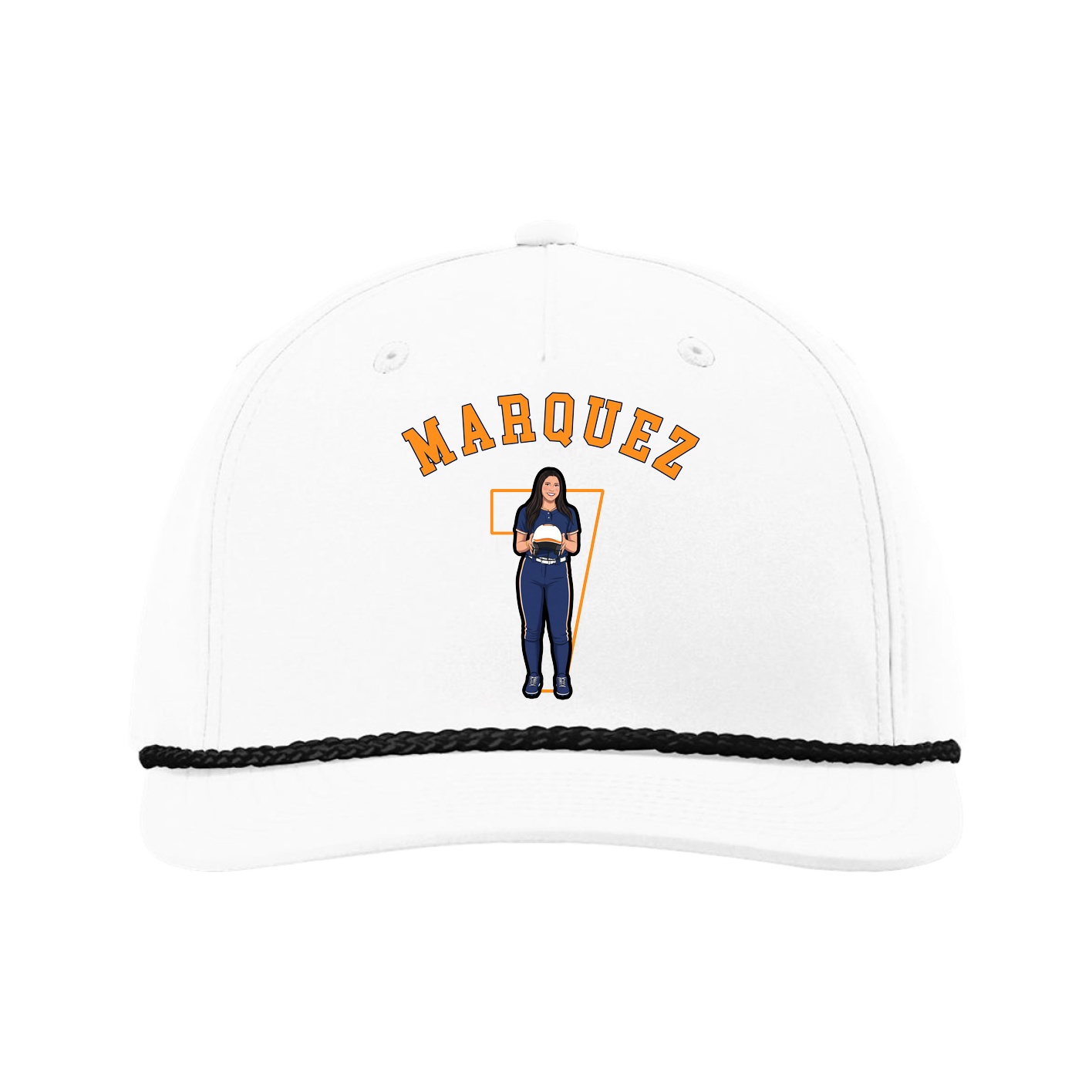 Five-Panel Classic Rope Cap — Shirsey Arch in White