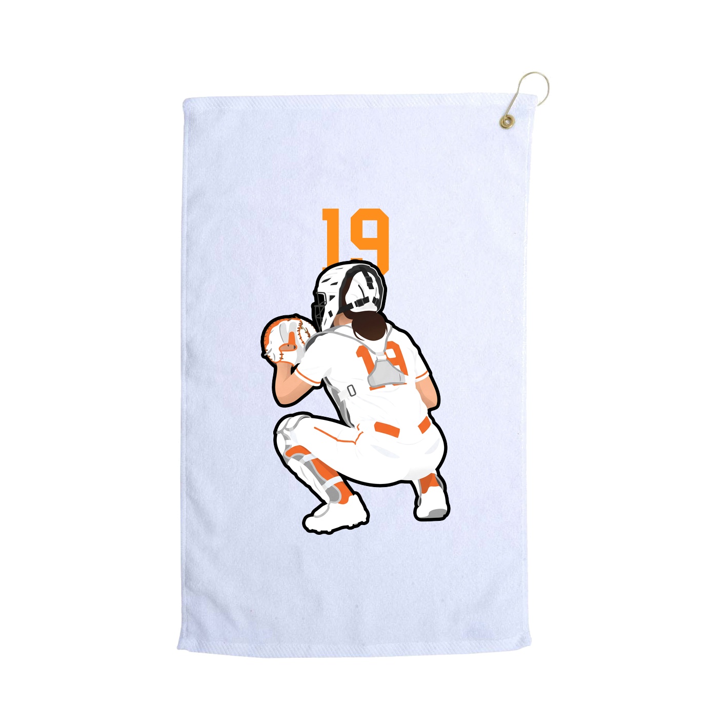 Golf Towel — Number Top in White